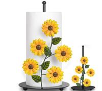 Porta asciugamani di carta a forma di girasole - Decorazione e accessori da cucina con girasole giallo controsoffitto carino country roba vintage decorazione per la casa in metallo nero rustico