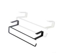 Porta asciugamani di carta con struttura in acciaio inossidabile resistente alla ruggine, progettato per armadi sotto 1 45,7 cm di spessore, offre stabilità del gancio portatile e design minimalista