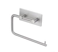 Porta asciugamani di carta in acciaio inossidabile per cucina o bagno, supporto a parete con piastra inferiore, design salvaspazio per superfici lisce (argento corto)