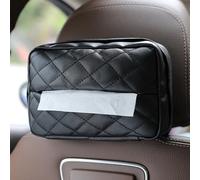 Porta asciugamani di carta per cruscotto e poggiatesta con elegante copertura in pelle a scacchi, mantiene gli asciugamani sicuri e facili da raggiungere durante la guida (C)