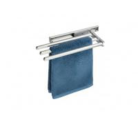 Porta asciugamani estraibile in alluminio a 3 braccia, appendi asciugamano da bagno cucina a 3 aste da 31cm, porta canovaccio da parete telescopico con guida di scorrimento in alluminio girevole a 90°