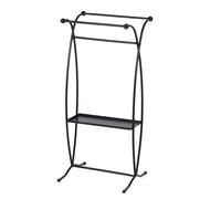 Porta asciugamani in Ferro battuto Con Piano In metallo dimensioni 38x30xh80 cm - peso 4 kg Stile classico Linea bagno Nero Pastello Opaco nero