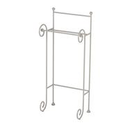 Porta asciugamani in Ferro battuto CON RICCIO dimensioni 34x24xh85 cm - peso 3,9 kg Stile classico Linea bagno Tortora Pastello tortora
