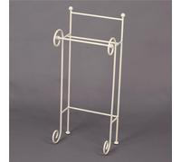 Porta asciugamani in Ferro battuto CON RICCIO dimensioni 34x24xh85 cm - peso 3,9 kg Stile classico Linea bagno AVORIO PASTELLO - PANNA avorio