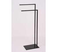 Porta asciugamani in ferro battuto Design Minimal 2 braccia dimensioni 37,5x20,5x86 h cm - peso 3 kg Stile Minimal Linea bagno Nero Pastello Opaco nero