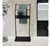 Porta asciugamani in ferro battuto Design Minimal dimensioni 37.5x17x h 86 cm - peso 3 kg Stile Minimal Linea bagno Nero Pastello opaco nero