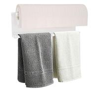 Porta asciugamani magnetico per frigorifero, portasciugamani da cucina, multifunzione, in ferro, utilizzato per cucina, bagno, WC, senza trapano (bianco, M)