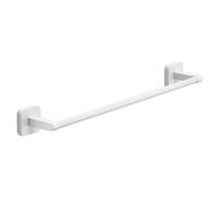 GEDY | Porta Asciugamani Bagno Tonga in Acciaio Inox e Cromall, Appendi Asciugamani Fissabile con Viti Incluse o Biadesivo, Peso Massimo Supportato 7 kg, Bianco Matt, 30x6,9x4,7cm
