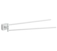 GEDY | Porta Asciugamani Bagno Tonga in Acciaio Inox e Cromall, Appendi Asciugamani a Snodo Fissabile con Viti Incluse o Biadesivo, Bianco Matt, 4,7x39,1x5,8cm