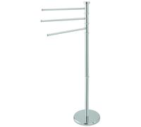 PORTA ASCIUGAMANI PIANTANA ACCIAIO 3 ASTE GIREVOLI 360° BASE TONDA ALTEZZA 93 CM