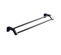 Porta asciugamani Portasciugamani da bagno in acciaio inox, doppio supporto for, barra portasciugamani, accessori for(Black 35 CM)