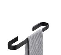 Porta asciugamani Portasciugamani da parete in alluminio spaziale, nero e argento, con mensola portaoggetti(35cm black)