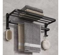Porta Asciugamano Moderno Pieghevole Per Muro bagno 50CM In alluminio con Gancio