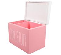 Porta Assorbenti da Bagno in Legno Rosa con Coperchio, Organizer | Assorbenti e Articoli del Ciclo, Uso su Piano D'appoggio o Bagno Dormitorio, Stile Elegante