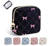 Porta Assorbenti da Borsa Contenitori per PortaAssorbenti Igienici per Mestruazioni con Cerniera Sacchetti Porta Tampons Pochette Piccola Trousse Portatile Regalo per Ragazza Donna(Negro-Farfalla)