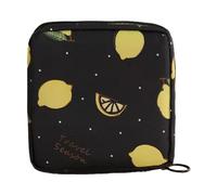 Porta assorbenti igienici, borsa portaoggetti per assorbenti igienici, borsa impermeabile per adolescenti, con cerniera, adatta ai viaggi, per scuola, viaggi d'affari, hotel, Limone nero, Refer to