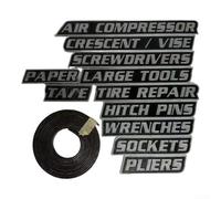 Porta attrezzi magnetico con etichetta, organizer per garage e officina, scatola portatile con etichette per l'organizzazione di attrezzature e cassette degli attrezzi (nero, 11 pezzi)