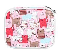 porta attrezzi per maglia, borsa a doppio strato con cerniera e tasche a rete per uncinetti e uncinetto.