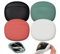 Porta Auricolari,4 Pezzi Custodia Cuffie in Silicone Morbido Custodia Auricolari Portatile Custodie per Cavi Dati per Auricolari Wired,Cavo USB,Piccoli Oggetti