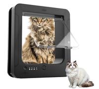 Porta automatica per animali domestici con sensore collare, chiusura a 4 vie e design resistente alle intemperie, per gatti e cani di piccola taglia, telecomando per un facile accesso