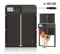 Porta Automatica per Pollaio in Lega Di Alluminio Con Display Led Ampio Timer