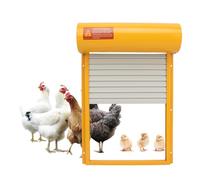 Porta Automatica per Pollaio, Porta in Metallo Ad Energia Solare con Timer Apriscatole Elettrico per Polli, Anatre, Oche (YELLOW)