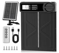 Porta Automatica Pollaio Solare con Funzione Manuale e Timer, Porta Pollaio Automatica Solare Anti-schiacciamento | Lega di Alluminio | Telecomando | Grande Pannello Solare | Batteria ad Alta Capacità