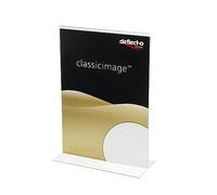 Porta-avvisi con base a T Deflecto - A5-15x8,3x21,5 cm - 47901