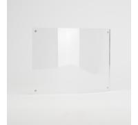 Porta avvisi da banco in Plexiglass Monofacciale Profilo Curvo L-magnetico per Formato 15 x h10 cm Oorizzontale con sistema apertura /Chiusra Magnetica