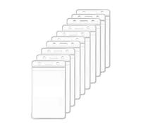 Porta badge, 100 pezzi, in PVC ultra trasparente, impermeabile, per ufficio, ufficio, lavoro, mostre, credenziali, targhette con nome, tessere, carte di credito, per studenti, carte di credito