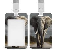 Porta badge 3D a forma di elefante, con cordino staccabile, design impermeabile, per ufficio, posto di lavoro