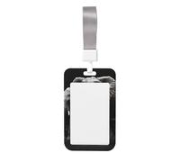Porta badge 3D a forma di elefante grigio con cordino verticale in plastica rigida con finestra trasparente, custodia impermeabile per badge da lavoro alla moda, per donne e uomini