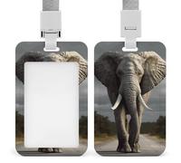 Porta badge 3D a forma di elefante, verticale, con cordino, resistente, resistente, impermeabile, per infermiere, ufficiali, insegnanti, personale di sicurezza