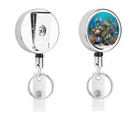 Porta badge 3D a forma di pesce con bobina retrattile, clip per badge in acciaio inox, resistente, per lavoro, infermieri, insegnanti e sicurezza