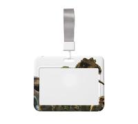 Porta badge 3D a tema dinosauri, con cordino, in plastica rigida, scorrevole, per ufficio, insegnanti, donne e uomini