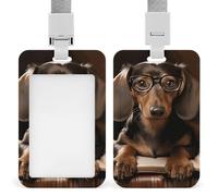 Porta badge a forma di bassotto, con cordino, impermeabile, porta carte d'identità, per lavoro, ufficio, insegnante, infermiera