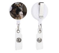 Porta badge a forma di cane che ama il gelato, retrattile, con clip per documenti d'identità e portachiavi, porta badge identificativo, clip per badge, per impiegati, dottori, infermieri