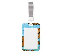 Porta badge a forma di cane in esecuzione. Porta badge scorrevole con cordino, custodia per carta d'identità stampata