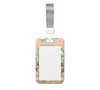 Porta badge a forma di fungo dei sogni. Porta badge scorrevole con cordino, custodia per carta d'identità stampata