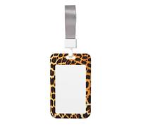 Porta badge a righe su leopardi. Materiale ABS resistente, display trasparente per documenti, adatto per ufficio, eventi, riunioni, facile identificazione.