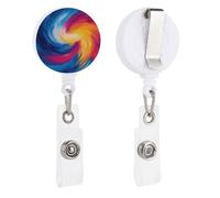 Porta badge astratto dinamico vorticoso multicolore nuvole retrattile bobina clip porta carta d'identità per dottore, infermiera, studente, impiegato