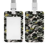 Porta badge astratto mimetico, porta badge con cordino staccabile, design impermeabile per ufficio, posto di lavoro