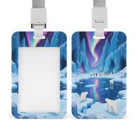 Porta badge Aurora Ice Lake Porta badge verticale con cordino badge da lavoro Protettore per sicurezza di ufficiali e insegnanti