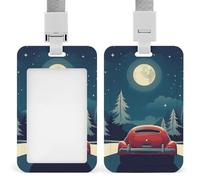 Porta badge auto su strada notturna con cordino impermeabile porta carte d'identità protezione nome per lavoro ufficio insegnante infermiera