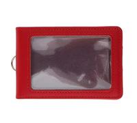 Porta badge aziendale in pelle PU doppia carte verticali stile ID rosso