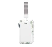 Porta badge bianco naturale con stampa ramoscello resistente, con bobina retrattile, porta badge identificativo, portachiavi, badge da lavoro, clip per infermiere, insegnanti, studenti, ufficio, donne