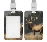 Porta badge Bull Elk con fessura push-pull e cordino, porta badge verticale in plastica impermeabile, portadocumenti da viaggio portatile, protezione per carte rimovibile