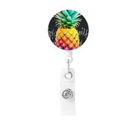 Porta badge colorato con ananas e frutta retrattile clip da lavoro porta badge in plastica leggera porta badge ID clip per infermieri regali per ufficio