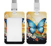 Porta badge colorato con farfalla con cordino, cordino staccabile, custodia protettiva verticale per carta d'identità, porta badge multiuso per ufficio, insegnante, infermiera