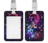 Porta badge colorato con galassia musicale, porta badge con cordino staccabile, design impermeabile per ufficio, posto di lavoro